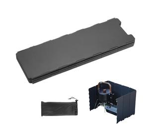Holdes Camping Stove Guard Outdoor Stove Guard - Foldable BBQ Screen Through the Wind, Grill Wind Gardard, 10 Plates Fire Shield for Camp Kitchen Grills Rackpacking Rocks