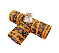 Holdes Cat Play Tunnel, Cat Tunnel Toy, Foldable Activity Tunnel for Cats, Cat Enrichment Toy with Pumpkin Pattern for Cats, Kittens, Rabbits, Puppies, Interactive