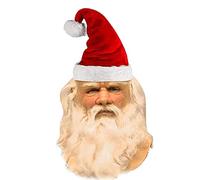 Holdes Christmas Silicone Headgear, Adult Christmas Santa Beard Wig Hat Set, Costume Deluxe Latex Face Ma sk Value Realistic Headgear, Old Man Performance Props