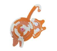 Holdes Crochet Cat Butt Coasters, Cat Butt Drink Mat - Funny Crochet Cup Coaster | Table Mat, Coffee and Tea Coasters for Lovers