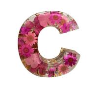 Holdes Floral Resin Night Light,Floral Resin Night Light Letter, Pressed Flower Resin Letters with LED Light, Decorative Resin Lamp with Initial Letter & Dry Flower, Creative Decorations