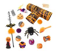 Holdes Halloween Cat Channel Toys Set, 3 Way Cat Tunnel Set - 3 Way Tunnel for Halloween - Cat Sleeping Toys Channel with Ball