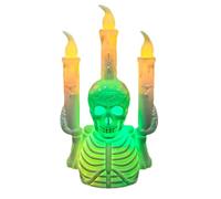 Holdes Halloween LED Candles, Halloween Candelabra LED Candelabra, Skull Skeleton Candle Light Holder - Flameless Candle Lamp for Parties, Holidays, Room Decoration, Christmas