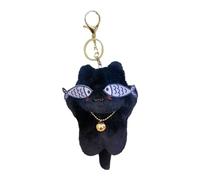 Holdes Key Ring Animal Cat | Cuddly Toys Cat - With Bell Plush Cat Pendant, Manual Cat Plush Key Ring Toy with Fish Eyes and Bell for Bank Pack