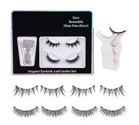 Holdes Magnetic False Eyelashes, Magnetic Eyelashes | 2 Pairs of Reusable False Eyelashes with Tweezers, Beautiful False Eyelashes with Natural Look, Soft Lashes, Cluster Lashes,