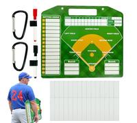 Holdes Magnetic Softball Board Station, Baseball Base Board Magnets, Dry Erase Canoe Presseball, Reusable Dashboard with 2 Hooks, Whiteboard Marker Set