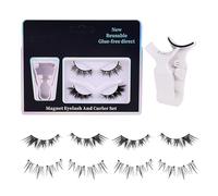 Holdes Natural Magnetic Eyelashes, Magnetic False Eyelashes, 2 Pairs Reusable False Eyelashes with Tweezers, Beautiful False Eyelashes with Tweezers, Natural Looking False Eyelashes, Soft Eyelashes