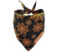 Holdes Spider Web Bandana, Dog Costume Bandana Layer, Triangular Scarf Autumn Dog Costume Bandana, Spider Web and Pumpkin Printed Scarf for Dogs Cats