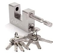 Holdfiturn 10 Keys 1.1KG Container Padlock 94mm Heavy Duty Padlocks Industrial Rectangular Padlock Anti Drill Anti Pick Cylinder Security Shackle Chain Lock for Container Garage