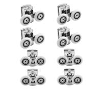 Holdfiturn 12Pcs 26mm Shower Door Wheel Rollers Zinc Alloy Shower Door Rollers Runners Fixing Pulleys Replacement Shower Door Fixing Wheels(2 Top +2Buttom) (12PCS)