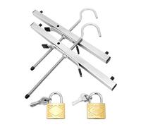 Holdfiturn 2 Pcs Ladder Clamps 43*39.5*22cm Roof Rack Clamp Lock Universal Ladder Roof Rack Lock Heavy Duty Roof Rack Clamps Lockable Safe Ladders with 2 Free Padlocks Included for Roof Rack