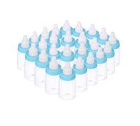 Holdfiturn 24 Pcs Fillable Baby Shower Bottles 9.8x4x4cm Candy Bottles Decorations Feeding Gift for Newborn Birthday Decoration (Blue)