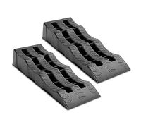 Holdfiturn 2PCS Car Ramps 4 Ton Plastic Kerb Ramps Wavy Ramp Heavy Duty 3 Step Car Lift Ramps Caravan Leveling Ramp for Home Garage Motorhome Leveling 61X21.5X12CM