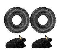 Holdfiturn 2Pcs Tyre and Innertube 4.10/3.50-4 Heavy Duty Pneumatic Rubber Wheel Double Thickness Inner Outer Tubes Tire Set Replacement Tyre for Wheelbarrows Sack Truck Hand Trolley Cart
