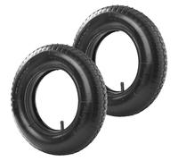 Holdfiturn 2PCS Tyre and Innertube Heavy Duty Pneumatic Rubber Wheel Double Thickness Inner Outer Tubes Tire Set Replacement Tyre for Wheelbarrows Sack Truck Hand Trolley Cart (2PCS 3.5-8)