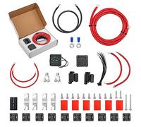 Holdfiturn 3m Split Charge Relay Kit 12V 140amp Voltage sense Relay & 110amp Leads VSR Intelligent Voltage Sense Relay System for Campers