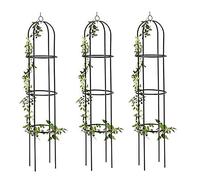 Holdfiturn 3PCS Metal Garden Obelisk Garden Support Cage Outdoor Flower Stand Tower Lightweight Plant Frame Tower for Roses Climbing Vines and Flowers