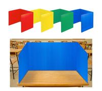 Holdfiturn 4-Pack Desk Dividers 54.5 * 29.5 * 34.5CM Privacy Dividers Classroom Privacy Shields Plastic Protective Screen Boards Panel Folders Partition for School Office Library