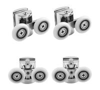 Holdfiturn 4Pcs 25mm Showers Doors Wheel Rollers Zinc Alloy Shower Door Rollers Runners Fixing Pulleys Replacement Shower Door Fixing Wheels(2 Top +2Buttom)