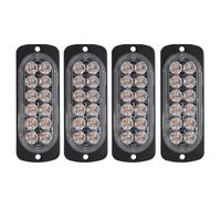 Holdfiturn 4Pcs Emergency Strobe Lights - Amber Flashing LED Lighting Bar, Waterproof Beacon Flash Warning Lamp for Car Vehicle Truck Trailer