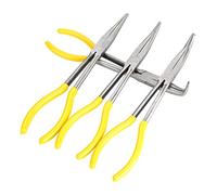 Holdfiturn 4PCS Long Nose Pliers 11 Inch Right Angle Pliers Set Hand Tool Long Distance Electronic Pliers Curved Jewelry Pliers Set Needle Nose Pliers for Jewelry Manufacturing Car Repair