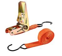 Holdfiturn 4pcs Ratchet Tie Down Straps Break Strength Ratchet Straps with Hooks for Moving Appliances Trailer Cargo Motorcycle 4.5 mx25mm Orange