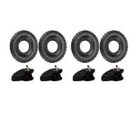 Holdfiturn 4PCS Tyre and Innertube Heavy Duty Pneumatic Rubber Wheel Double Thickness Inner Outer Tubes Tire Set Replacement Tyre for Wheelbarrows Sack Truck Hand Trolley Cart (4PCS 4.10/3.50-4)