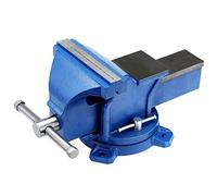 Holdfiturn 6 Inch Table Vice Cast Iron 360° Swivel Base Workshop Vise Blue | Workbench Clamping Tool precision jaws rust resistant coating stable grip adjustable angle for drilling welding grinding