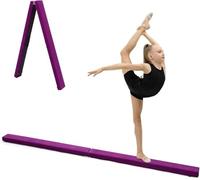 Holdfiturn 7FT 2.1M Folding Gymnastic Balance Beam - Ideal for Kids Training Home Gym Exercise Beginner to Pro, Non-Slip Surface (Purple)