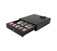 Holdfiturn Heavy Duty Electronic Cash Drawer with 4 Bill and 5 Removable Coin Trays for POS System - 33.5x38x8cm