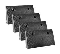 Holdfiturn Kerb Ramp 50x27x9cm Portable Curb Ramps Heavy Duty Threshold Ramps Rubber Kerb Ramps for Doorways Wheelchairs Bicycles Dirtbikes Stairs Loading Dock Sidewalk Car Scooter Bike (4Pcs Black)