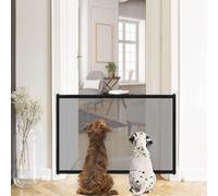 Holdfiturn Pet Magic Gate 110 * 72cm Portable Baby Safety Guard Gate Folding Mesh Small Dog Fence Enclosure Easy To Install for Indoor Outdoor Stair Hall Doorway