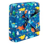 Holdfiturn Toddler Booster Seat with Straps Baby Kid Infant Demountable Adjustable Washable Portable Dining Chair Pad Chair Increasing Cushion Blue Dinosaur