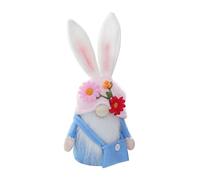 Holding Carrot, Flower Faceless Doll Ornament, Blue