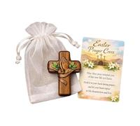 Holding Cross - Wooden Catholic Fidget Palm Tree Prayer Cross with Card Pocket, Portable Devotional Comfort Tool | Ideal Prayer Ceremony for Men, Women, Church, Home, Daily Devotional, Persö