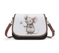 Holding Dandelion Crossbody Bag for Women Leather Crossover Shoulder Handle Bag with Adjustable Strap Hobo Handbag Large Capacity Purse Work Handbag for Daily Outdoor