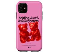 Holding Hands Holding Hearts - Red Gummy Bear Couple Design Case for iPhone 11