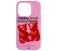 Holding Hands Holding Hearts - Red Gummy Bear Couple Design Case for iPhone 14 Pro