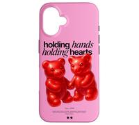 Holding Hands Holding Hearts - Red Gummy Bear Couple Design Case for iPhone 16