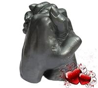 Holding Hands Moulding Casting Kit 3D Couples-Adult Parent | Valentine Day Gift Idea | Alginate, Casting Plaster | Body Cast Studio (Pewter Colour)
