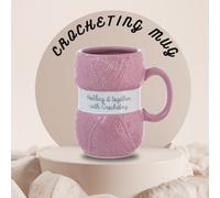Boxer Gifts Crochet Gifts Mug - Realistic Ball of Wool Yarn Detailing - Novelty Crochet Accessories - Funny Crocheting Gifts for Women and Crocheters On Birthday & Christmas, Pink