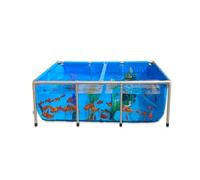 Holding Tank for Koi Turtle Farming PVC Canvas Liners with Steel Frame Large Above Ground Ponds for Fish Foldable Water Storage Easy to Set Up(150x100x61cm)