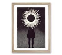 Holding The Sun Framed Print | A2 Oak Framed Wall Art | Ready to Hang | Modern Nature Picture | Living Room Bedroom Lounge Office