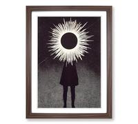 Holding The Sun Framed Print | A2 Walnut Framed Wall Art | Ready to Hang | Modern Nature Picture | Living Room Bedroom Lounge Office