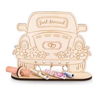 HOLDLEAF Wedding Car Money Gift Wood, Original Wedding Gifts for Bride and Groom, Wooden Wedding Gifts for Bride Groom Table Decoration