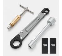 Holdly Adjustable Wrench Plumbing Tool Kit, 1/2 Inch Compression Sleeve Puller and Angle Stop Wrench, Ferrule Puller for Removing Compression Nuts, Fittings and Shut-Off Valves Under Sink or Toilet