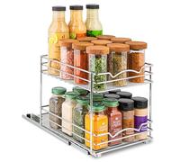 HOLDN’ STORAGE Spice Rack Organizer for Cabinet, Heavy Duty - Pull Out Spice Rack 5 Year Warranty- Spice Organization 8-1/2"Wx10-3/8 Dx8-7/8 H - Spice Racks for Inside Cabinets & Pantry Closet.