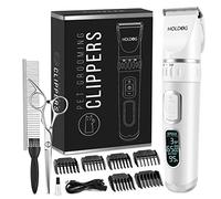 HOLDOG Dog Clippers Low Noise, Professional Hair Clipper Set with 4 Comb + Pro Accessories Rechargeable Shaving Tool