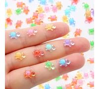 HoldOneLight 200PCS Mini Resin Turtles Glow in the Dark Tiny Sea Turtle Figurines for Fairy Gardens, Micro Landscaping, Dollhouses, and Home Decor Crafts (200PCS)