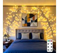 HoldOneLight 2PCS 7.5Ft USB 144LED Twinkling Tree Branch Lights | Lighted Garland with Remote Control, Warm White Indoor Decor for Halloween & Christmas